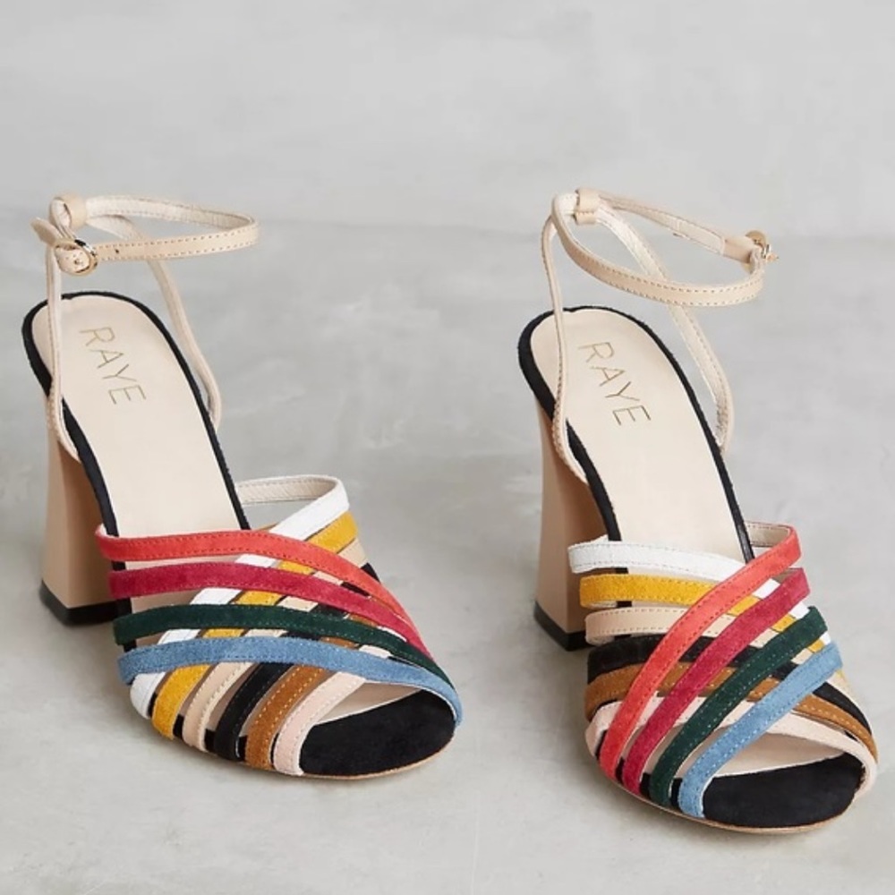 Raye Bunny Colorful Heeled Sandals 6.5